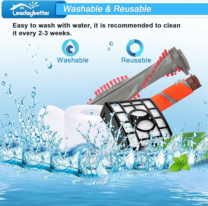 Leadaybetter UV810 Roller Brush Filter Replacement for Shark DuoClean NV800 NV800W NV801 NV801Q NV803 Powered Lift Away Speed Upright Vacuum, Compare to Part # 1147FT800 & 1148FT800 & XHF680 & XFF680