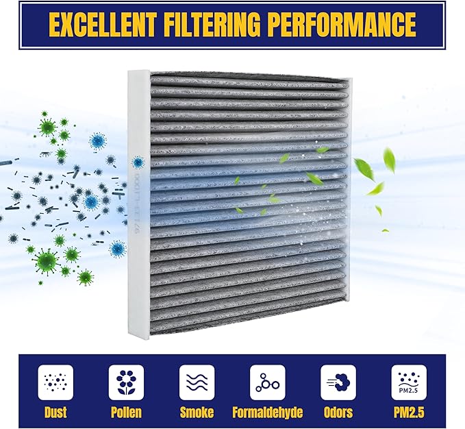 Cabin Air Filter for Hyundai for Tucson for Ioniq 5 for Santa Fe for Elantra for Kona for KIA for EV6 for EV9 for Niro EV for K5 Cabin Filter with Activated Carbon Replace 97133-L1000, 1 Pack