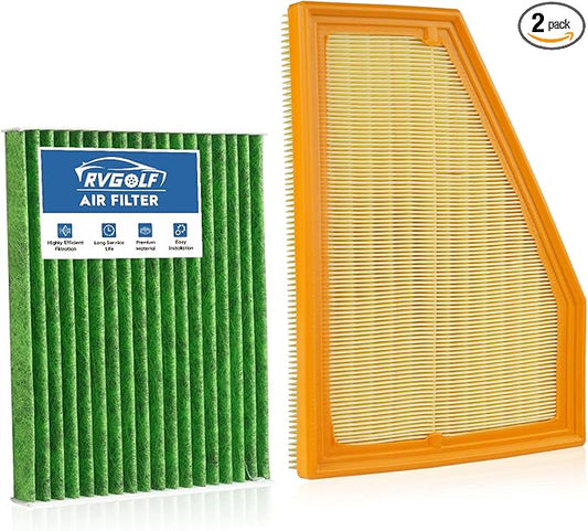 Engine+Cabin Air Filters Set Fit for 2022-2025 Jeep Grand Cherokee, 2021-2025 Grand Cherokee L(NOT Fit Grand Cherokee 2021 &Cherokee WK 2022) Air Filter Replacement CF12935 68376815AA
