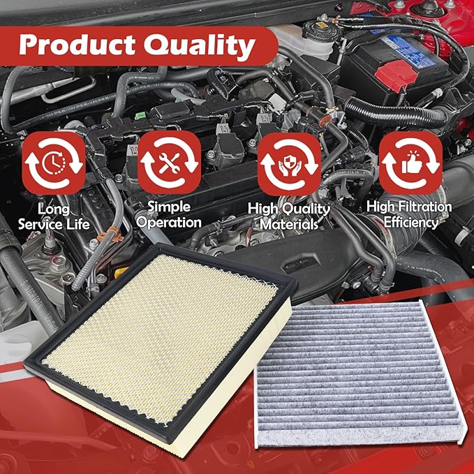 CA10755 Engine Air Filter and CF10285 Cabin Air Filter kit Compatible with 2011-2020 Toyota Sienna 2013-2018 Avalon Non-Hybrid 2012-2017 Camry Non-Hybrid 2013-2018 Lexus ES350 2015-2017 NX200T