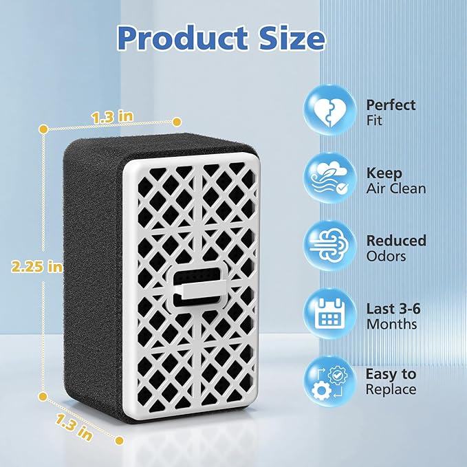 THU9476 Deodorizer Filter Compatible with TOTO Washlet S300, S350E, C100, C200, 700H, S500E, 700H, High Efficiency Deodorizing Cartridge Parts for Bathroom Toilet, 4 Pack(Not FIT for THU6474)