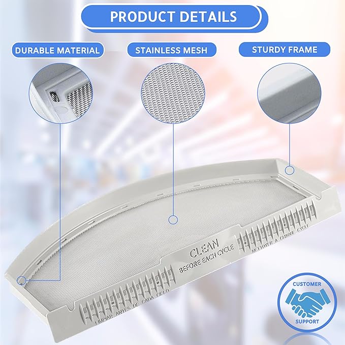 WE03X23881 Dryer Lint Screen Replacement for GE, Lint Trap Filter for GTD65EBSJ3WS, GTD42EASJ2WW, GTD33EASK0WW, PS11763056, AP6031713