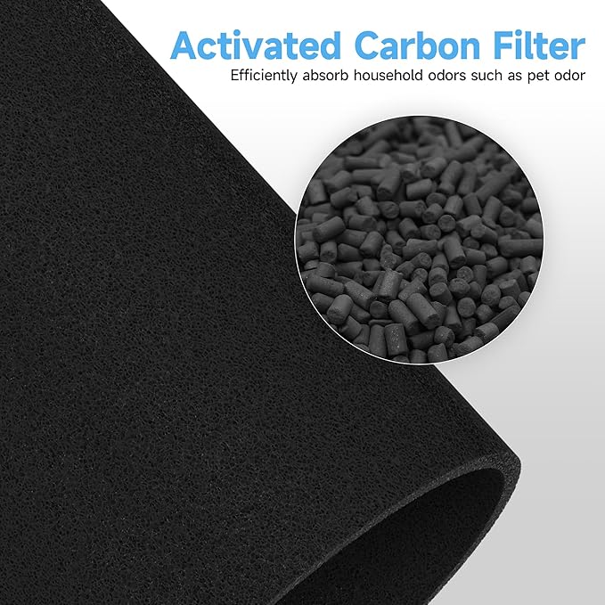 2 Packs 511 Mixed Carbon Replacement filter Compatible with Blueair Blue Pure 511 Air Purifi-er with 2pcs Washable Cloth Cover Pre-filters