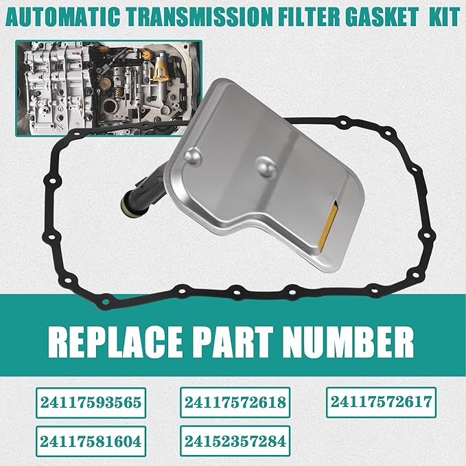 6L45E CL45E Transmission Automatic Transmission Filter Oil Pan Gasket Kit Compatible with 2007-2013 BMW 128i 328i 328xi M3 X3 Replaces# 24117593565 24117572618