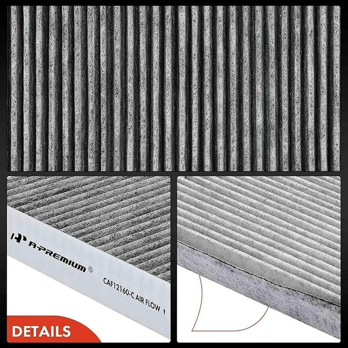 A-Premium Cabin Air Filter with Activated Carbon, Compatible with Hyundai Kona 18-23, Tucson 16-21, Veloster 19-21, Venue 20-23 & Kia Seltos 21-23, Soul 20-23, Sportage 17-22