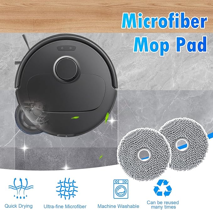 22 Pack Replacement Accessories Kit Compatible with Roborock QV 35A/QV 35S Robot Vacuum, 2 Main Brush, 6 Side Brush, 4 HEPA Filter, 4 Mop Pads, 4 Dust Bag