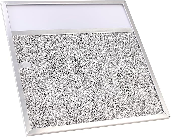 Range hood Filter with Light Lens for Broan-NuTone Kitchen Exhaust Grease Aluminum Filter R610045, R610050, SR610045, fit whirlpool WP8190232, fit 43000 Series Range Hood 11-3/8 X 11-3/4 X 3/8 Inch