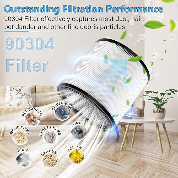 Extolife Replacement Filter Compatible with Shop-Vac 90350 90304 90333 Replacement fits for Shop Vac 4-16 Gallon most Wet/Dry Vacuum, Washable Synthetic Material, 2 PACK