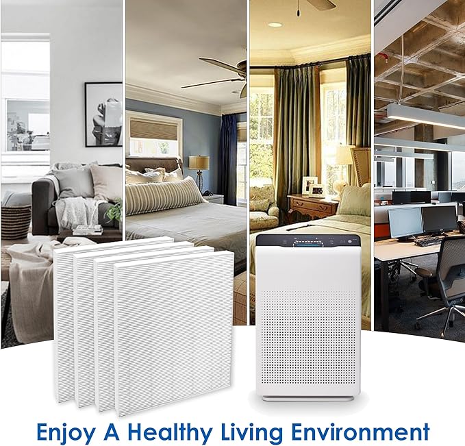 Flintar 115115 Filter A, Made in TAIWAN, Compatible with Winix Air Purifier C535, C909, 5300, 6300, P300, H13 Grade Replacement Filters, 4-Pack