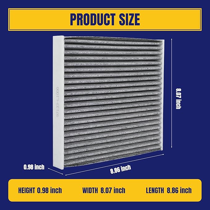 Cabin Air Filter for Hyundai for Tucson for Ioniq 5 for Santa Fe for Elantra for Kona for KIA for EV6 for EV9 for Niro EV for K5 Cabin Filter with Activated Carbon Replace 97133-L1000, 1 Pack