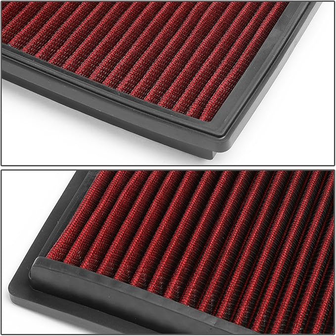 DNA Motoring AFPN-128-RD Clean Air Washable Drop In Panel Air Filter Enhance Engine Performance Power & Acceleration Improve [Compatible with 12-17 Chevy Sonic 1.8L 1.4T]