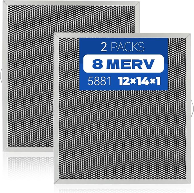 2-Packs 5881 Washable MERV 8 Dehumidifier Filter 12x14x1 Compatible with AprilAire Whole-House Models E100 E080 8192A and Dehumidifying Ventilator 8192A Replacement Filter