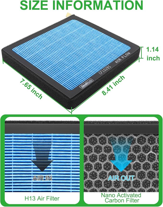CF10285 Activated Carbon Beads Cabin Air Filter fit for Toyota 4Runner/Camry/Corolla/Pruis/Tundra/Highlander/Sienna, for Lexus, for Jaguar, for Land Rover, for Pontiac, for Scion
