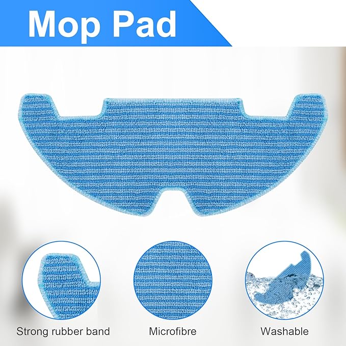 Accessories set for Lefant M330Pro robot vacuum cleaner, spare parts contain 4 hepa filters, 4 Mop Pads, 4 side brushes, 1 brush
