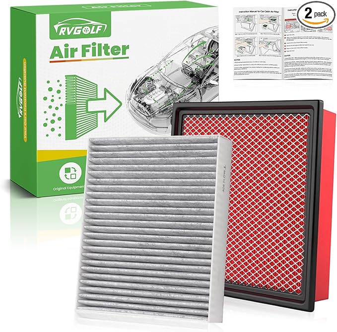 Engine+Cabin Air Filters Fit for Ford Expedition 2018-2025 2026, F-150 2015-2025 2026, Lincoln Navigator 2018-2026 Engine Air Filter Replacement Cabin Air Filter Accessories# CF12150 CA10262