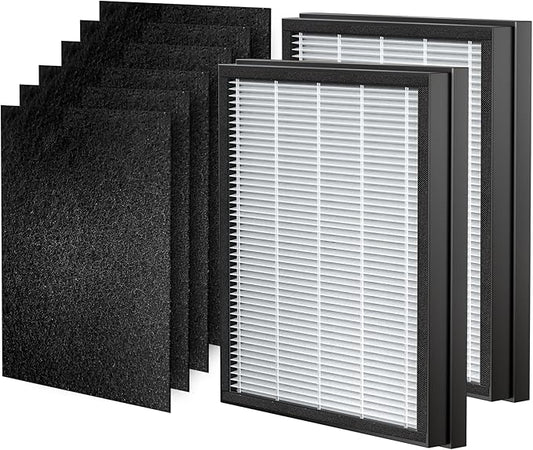 P358 Replacement Filters for P358 Pet Air Purifier, 6 Pre-Filters and 2 HEPA Composite Filters, Genuine Version, PJ358-2LX6JDM