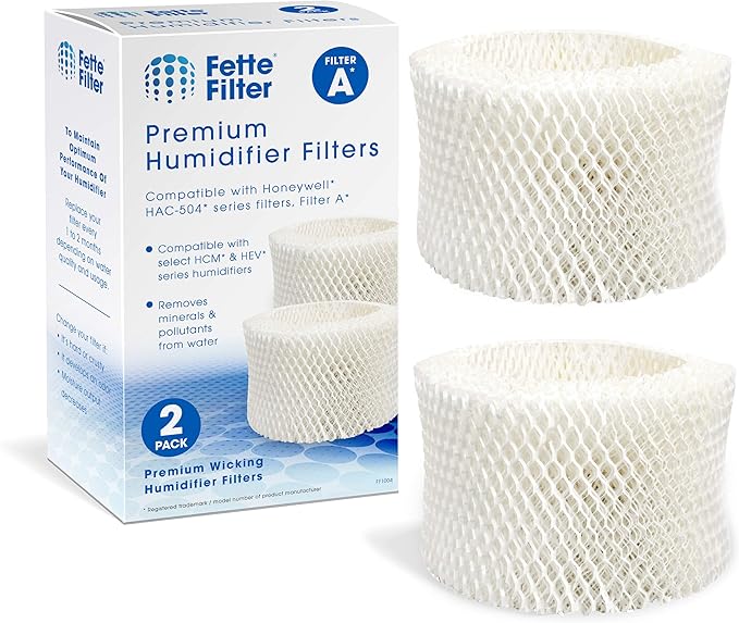 HAC-504 Premium Humidifier Wicking Filter Compatible with Honeywell HAC-504 HAC-504AW HAC504V1 Humidifier Replacement Filter A Replacement for Honeywell Filter HCM 350 & Cool Mist Humidifiers. (2QTY)