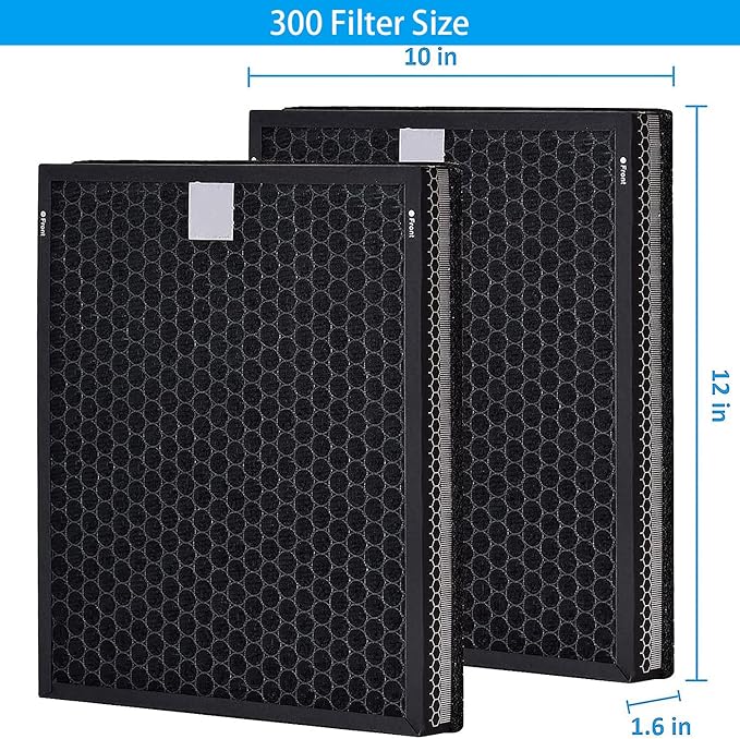 for Coway Airmega 300S Air Purifier Replacement Filter Smart Technology - Compatible with Laukowind 300 / Max 2 True Filters, Activated Carbon 2-in-1 Filter, Part NO.3111635