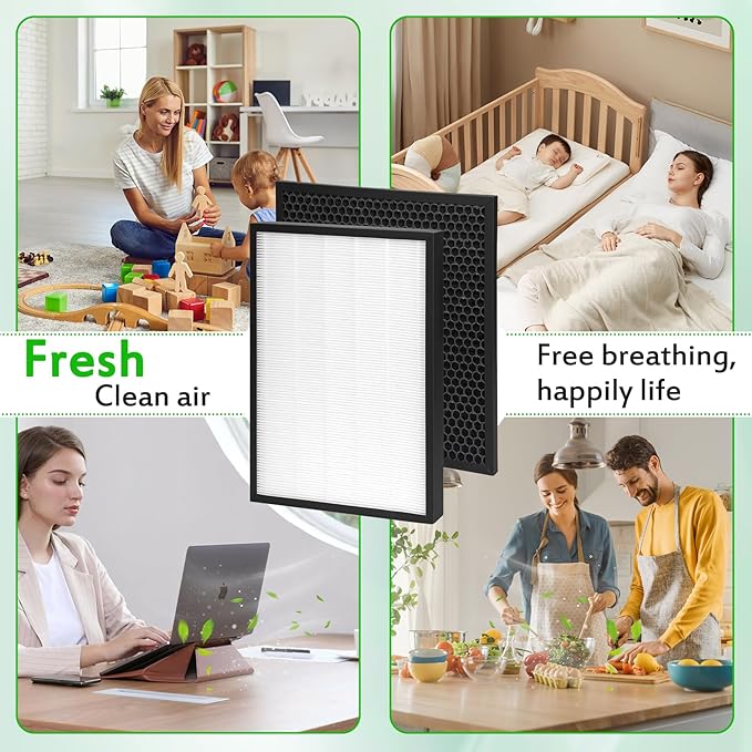 HR950 Replacement Filter Compatible with Winix HR950 and HR1000 ZERO PRO ZERO/j Air Purifiers 117130 Filters include 2 HEPA filters and 2 activated carbon filters Upgraded Version