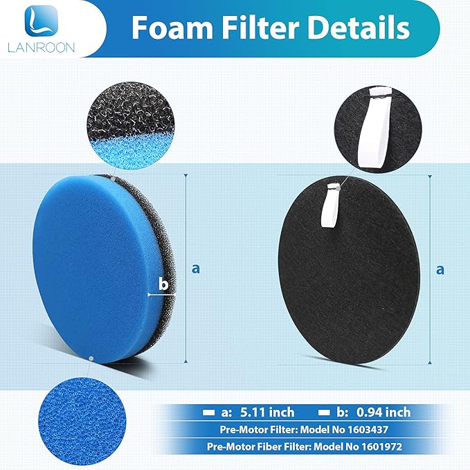 2998 Filter Kit Fit for Bissell 2998 Multiclean Lift-Off Pet Vacuum, Fit for Bissell 2998 2999 2849 3000 3057 2849 28524 2920 3059 3399 2852 3125W 31269 Vacuum, Part 1625641
