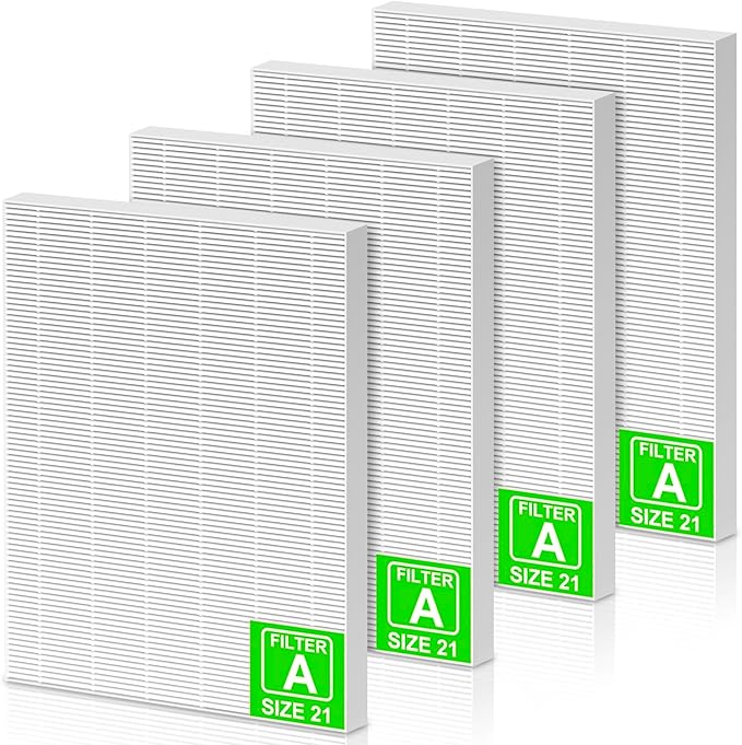 4 Pack 115115 HEPA Replacement Filter Compatible with Winix PlasmaWave Air Purifier C535 AM90 5300 6300 5300-2 6300-2, 115115 Filter A Size 21 for Winix C535