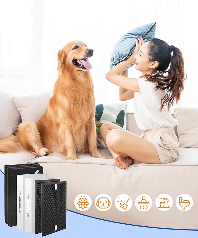 HPA5100B True HEPA Replacement Filter Compatible with Air Purifiers HPA5100 HPA5150 HPA3100, 2 R HEPA, 2 S Carbon and 4 A Pre-Filters, Part # HRF-R1 HRFSC1 HRF-ARVP100 HRF-A100