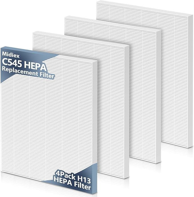 4 Pack C545 HEPA Replacement Filter S for Winix C545 Air Purifier, Replace Replacement for Winix S Filter Part 1712-0096-00 and 2522-0058-00