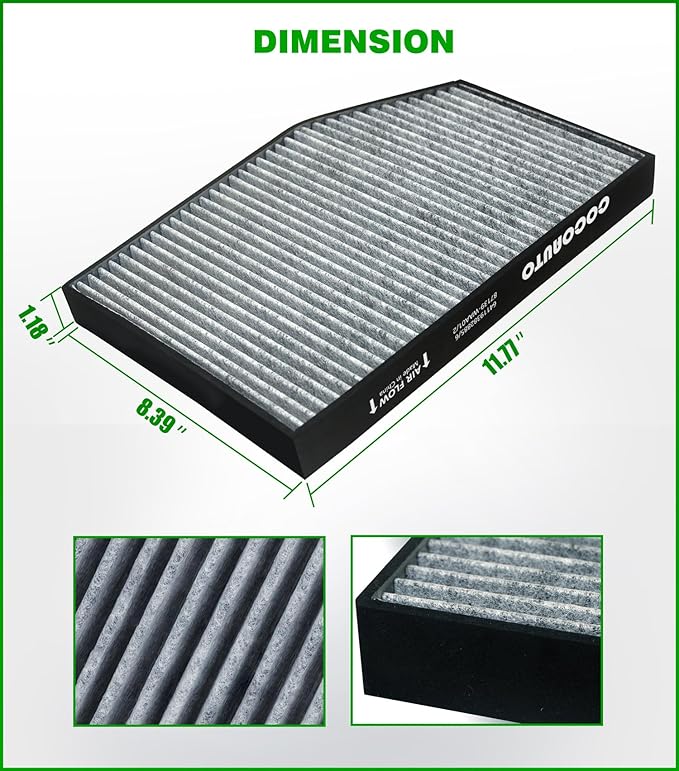 Cabin Air Filter for BMW X3 (2018-2024), 330i/330e/M340i (2019-2026), 430i/M440i (2021-2026), X4 Z4 (2019-2026), 230i (2022-26), M3/M4/i4/GR Supra (2020-26), 64119382885 CAF15031C