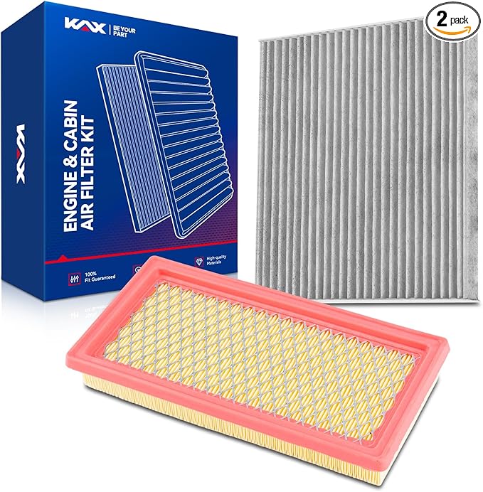 KAX Engine & Cabin Air Filter Kit, Replacement for Nissan Versa 2012-2019 1.6L, Versa Note 2014-2018, Replace# CA11215 CF12237