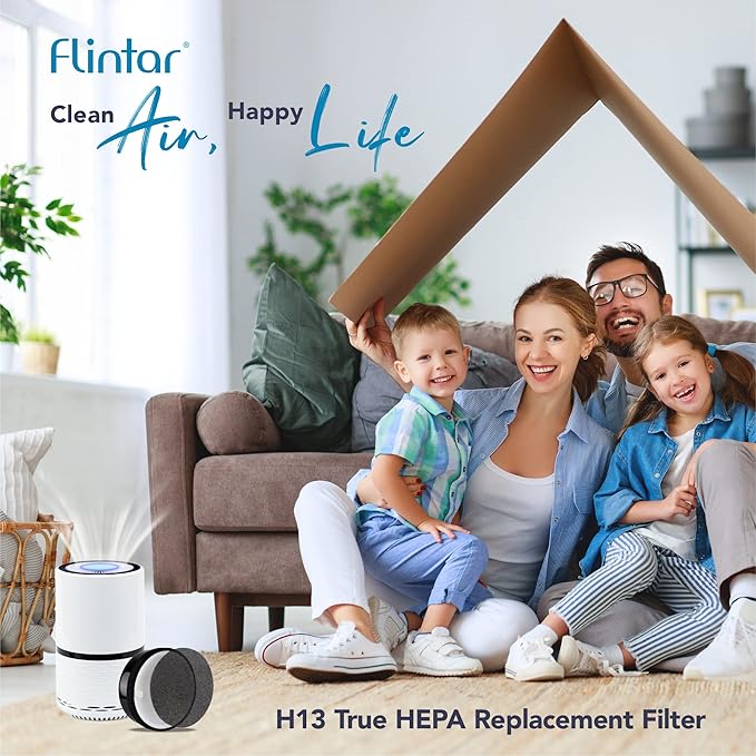 Flintar LV-H132 Replacement Filter, Compatible with Levoit LV-H132 Air Purifier, H13 Grade Filtration and Activated Carbon Filter for odor removal, Part # LV-H132-RF, 2-Pack