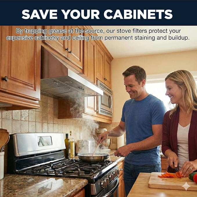 4X Stove Hood Vent Filter 10.5" x 8.75" 97006931 Compatible with Broan Range Hood Filter Replacement BP29 - Fit's Nutone Kitchen Exhaust Fan Filters - Blocks Grease & Filters Oven Air