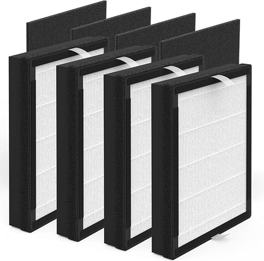 4 Packs IAF-H-100A H13 True HEPA Replacement Filters Compatible with 3M Filtrete A FAP-C01-A and Idylis A Series Air Purifi-ers AC-2119 IAP-10-100 IAP-10-140 IAPC-40-150, Part # IAF-H-100A