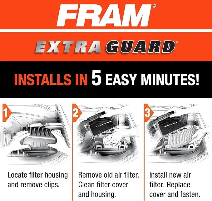FRAM Extra Guard CA10677 Replacement Engine Air Filter for Select Lexus and Toyota Models, Provides Up to 12 Months or 12,000 Miles Filter Protection
