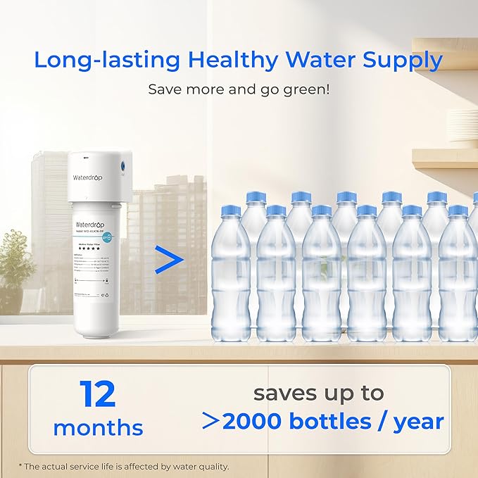 Waterdrop ALK16 Alkaline Water Filter System for Sink, Mineralizing Water, NSF/ANSI 372 Certified, Compatible with Reverse Osmosis Systems, Under Sink Installation