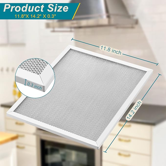 Fietrexa BPS1FA30 Range Hood Filter Aluminum Grease Filter 11-3/4 x 14-1/4" x 3/8" Replacement for Broan QS1 30" and Nutone Allure 30" WS1 Pack of 2