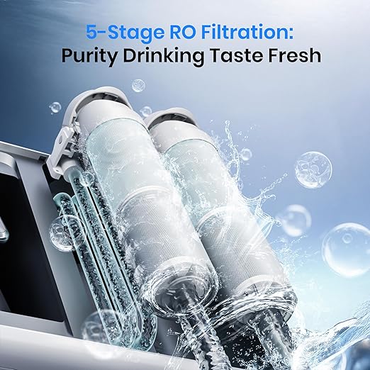Reverse Osmosis Countertop Water Filter With UV,5 Stage,Portable RO System Water Filtration, 9 Temp Options Instant Hot Water Purifier for Family Camping,RV,Babycare&Apartment,Installation-Free