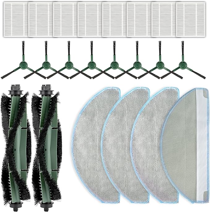 22 Pack Roomba 104 Accessories Kit Parts for irobot Roomba 104, 105 Vac, 105 Combo, Combo Essential Y0140 Y0110, Vacuum 2 Essential Q0520, 2 Roller Brushes, 4 Mop Pads, 8 HEPA Filters, 8 Side Brush