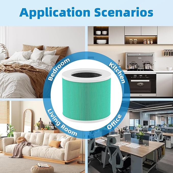 HY1800 Replacement Filter Compatible with MORENTO/CHIVALZ/Honeyuan HY1800 Air Purifier, 3-in-1 H13 True HEPA and Activated Carbon Filtration 2 Pack