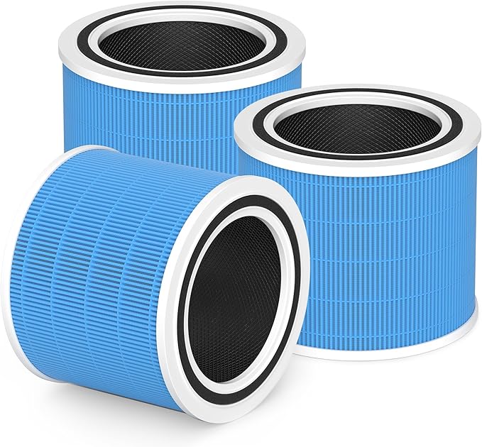 Core 200S Smoke Remover Replacement Filter compatible with LEVOIT Core 200S and Core 200S-P Smart WiFi Air Purifier, 3-in-1 High-Efficiency Activated Carbon Filter, Core 200S-RF-SR, Blue, 3 Pack