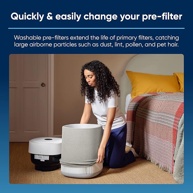 BLUEAIR Genuine Pre-Filter Blue Pure 211i Max Air Purifier, Washable Fabric, Limestone Beige