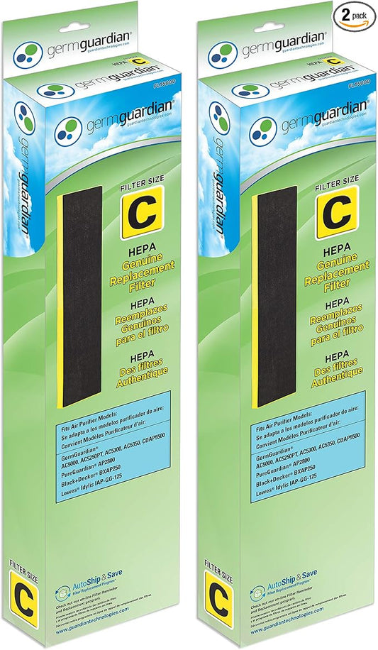 GermGuardian Air Purifier Filter FLT5000 Genuine HEPA Replacement Filter C for AC5000, AC5000E, AC5250PT, AC5350B, AC5350BCA, AC5350W, AC5300B Germ Guardian Air Purifiers