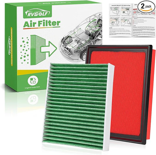 Engine+Cabin Air Filters Fit for Avalon 19-22, Camry 18-22, Highlander 20-26, RAV4 19-25, ES350 19-25 (Not Fit Hybrid) Engine Air Filter Replace Cabin Air Filter Accessories# CA12377 CF12157