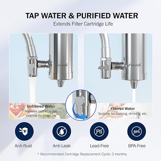Frizzlife CF205290 Water Filter for Sink Faucet Replacement Filter for FS99, Pack of 2