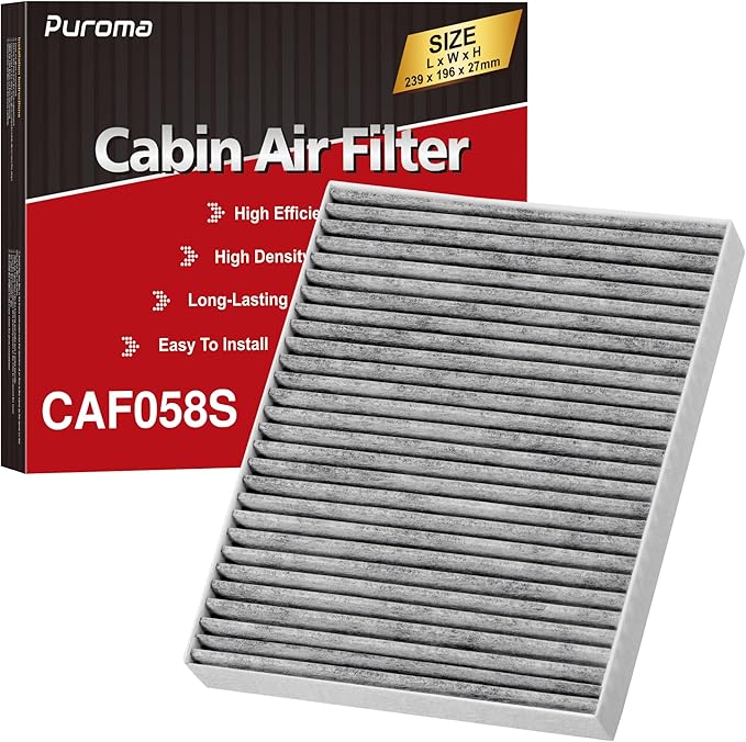 Puroma Cabin Air Filter with Activated Carbon, Replacement for CF12058, CP058, Hyundai Accent, Elantra, Elantra GT, Kia Forte, Forte5, Rio