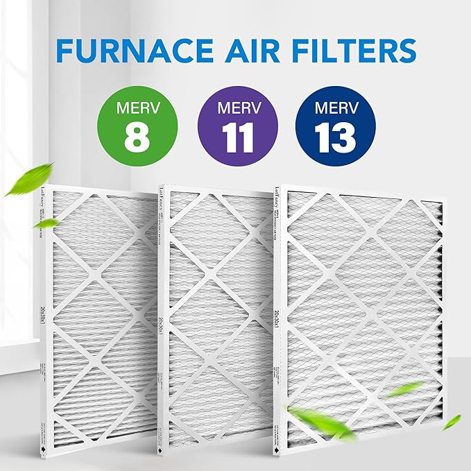 LotFancy 20x30x1 Air Filter MERV 13 4-Pack, Electrostatic Pleated HVAC Furnace Air Filter, Captures Pet Dander Smog Smoke, Actual Size: 19.75"x29.75"x0.75"