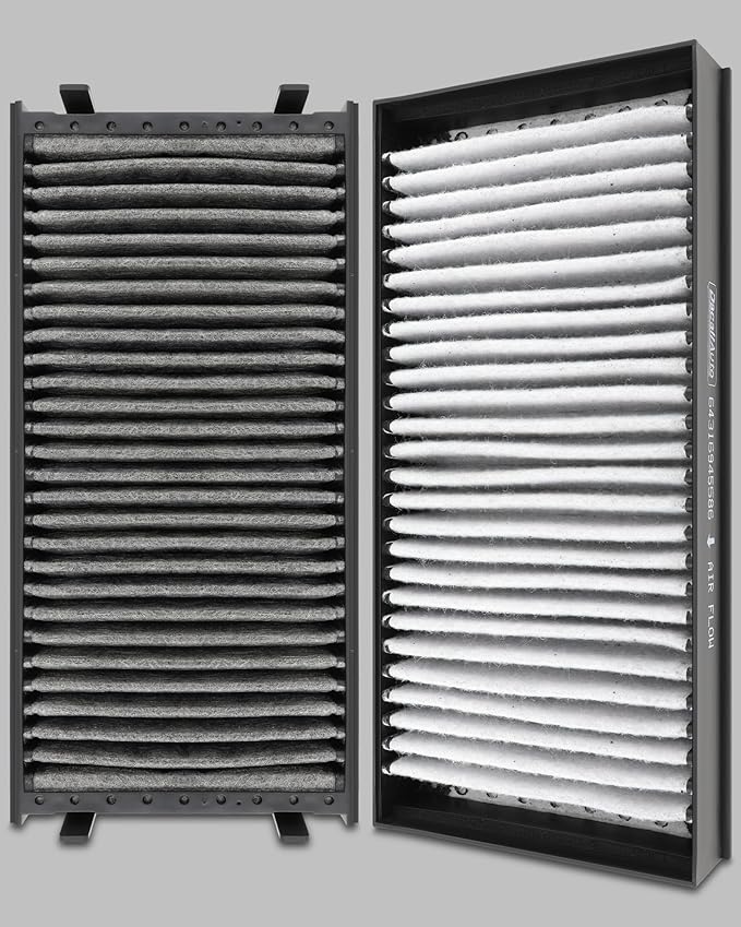 2pcs Set Cabin Air Filter Fit for BMW X5 V8-4.8L (2007-2010), for BMW X6 (2008-2019). Replace 64116945594, 64119248294