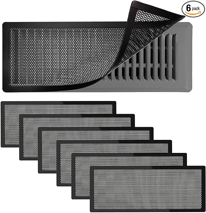 6 PCS Magnetic Vent Covers - 7"x11" Magnetic Air Vent Screen - for Floor/Wall/Ceiling Registers - Easy Install, Secure Fit - Durable(Fits Registers 7" to 8" Wide x 11" to12.5" Long)