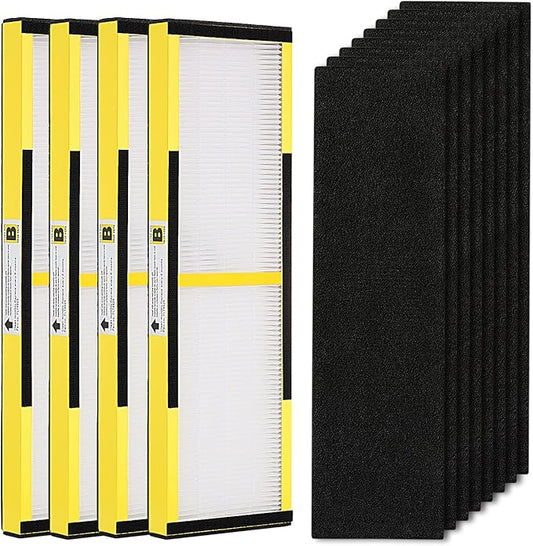 4 Pack FLT4825 True HEPA Filter B Replacement with Activated Carbon Pre-Filters Compatible with Guardian Air Purifier AC4825 AC4300 AC4800 AC4900 AC4850
