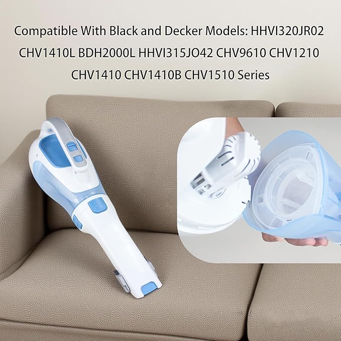 Replacement Filter for Black and Decker HHVI320JR02 CHV1410L BDH2000L HHVI315JO42 CHV9610 CHV1210 CHV1410 CHV1410B CHV1510 dustbuster Handheld Vacuum (4 Filter)