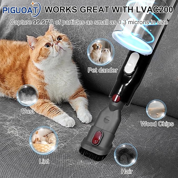 LVAC-200 Filter Brush Replacement Tube Fit for Levoit LVAC-200 Cordless Stick Vacuum Cleaner, Attachment Adapter Tube Brush Filters Kit